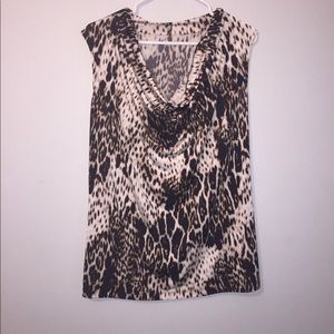 Worthington Leapord Sleeveless Blouse